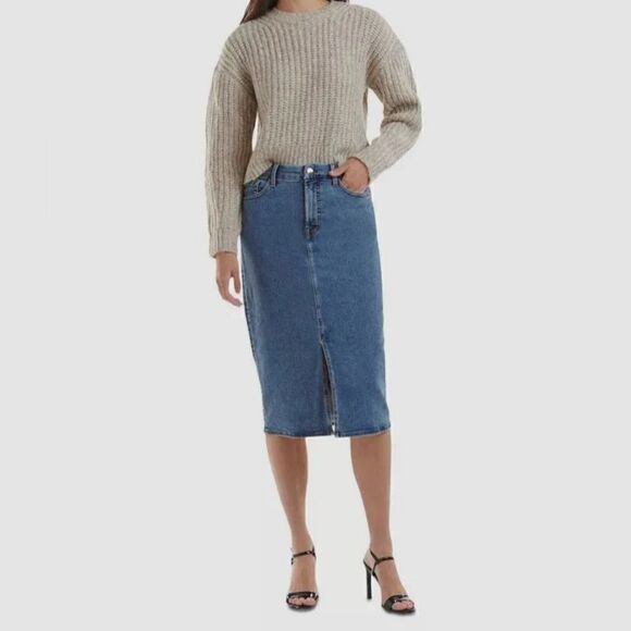 Jen7 For All Mankind Stretch Jean Pencil Skirt 6 - Picture 1 of 7